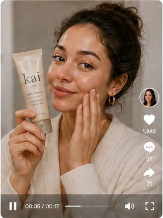Ambassador holding a skincare product